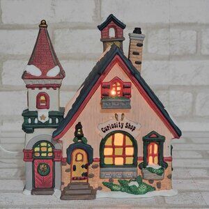 Vintage Heartland Valley Village Curiosity Shop Deluxe Porcelain Lighted 1997
